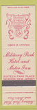 Matchbook Cover - Military Park Hotel Motor Inn Newark NJ