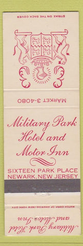 Matchbook Cover - Military Park Hotel Motor Inn Newark NJ