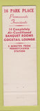 Matchbook Cover - Military Park Hotel Motor Inn Newark NJ