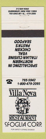 Matchbook Cover - Villa Nova Italian Restaurant Queensbury NY