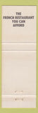 Matchbook Cover - Max Mercier LE Parisien French Italian Salt Lake City UT