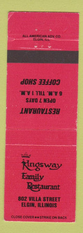 Matchbook Cover - Kingsway Family Restaurant Elgin IL