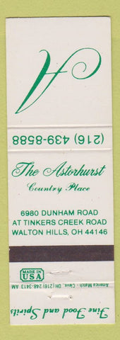 Matchbook Cover - Astorhurst Country Place Walton Hills OH
