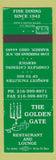 Matchbook Cover - Golden Gate Restaurant Warren OH