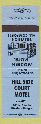 Matchbook Cover - Hill Side Court Motel Winston OR