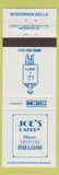 Matchbook Cover - Joe's Eatery Restaurant Wisconsin Dells WI