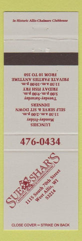 Matchbook Cover - Sue Shar's West Allis WI restaurant