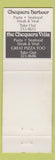 Matchbook Cover - Chequers Villa Tamworth NH Center Harbor