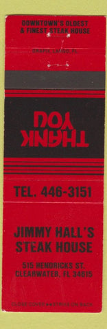 Matchbook Cover - Jimmy Hall's Steak House Clearwater FL