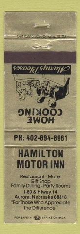 Matchbook Cover - Hamilton Motor Inn Aurora NE