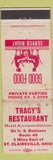 Matchbook Cover - Tracy's Restaurant St Clairsville OH WORN