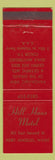 Matchbook Cover - Hill Haus Motel Port Angeles WA