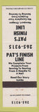 Matchbook Cover - Pat's Finish Line Newport OR
