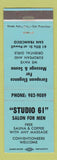 Matchbook Cover - Studio 61 Mens Hair Salon San Francisco CA