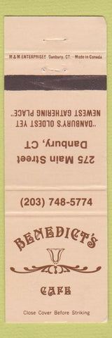 Matchbook Cover - Benedict's Cafe Danbury CT