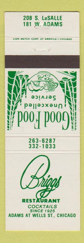 Matchbook Cover - Briggs Restaurant Chicago IL
