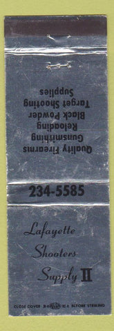 Matchbook Cover - Lafayette Shooters Supply Guns POOR BACK
