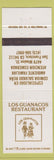 Matchbook Cover - Los Guanacos Restaurant San Francisco CA Mexican