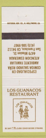 Matchbook Cover - Los Guanacos Restaurant San Francisco CA Mexican