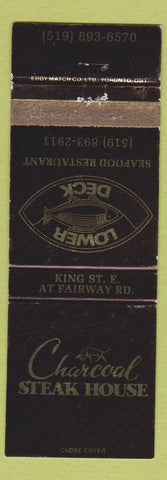 Matchbook Cover - Charcoal Steak House Seafood NO TOWN