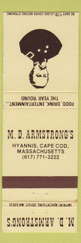 Matchbook Cover - MD Armstrong's Hyannis Cape Cod MA