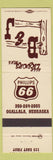 Matchbook Cover - B&J oil gas Phillips 66 Ogallala NE