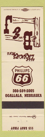 Matchbook Cover - B&J oil gas Phillips 66 Ogallala NE
