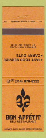 Matchbook Cover - Bon Appetit Deli Restaurant ST Louis MO