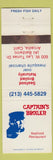 Matchbook Cover - Captain's Broiler Seafood Restaurant Arcadia CA WEAR