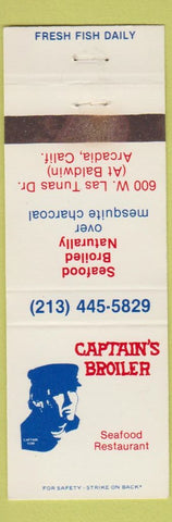 Matchbook Cover - Captain's Broiler Seafood Restaurant Arcadia CA WEAR