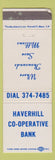 Matchbook Cover - Haverhill Coop Bank MA