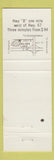 Matchbook Cover - Beach House Restaurant Oconomowoc WI