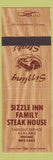 Matchbook Cover - Sizzle Inn Family Steak House