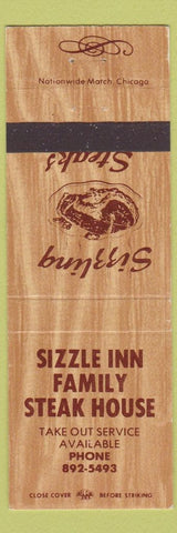 Matchbook Cover - Sizzle Inn Family Steak House
