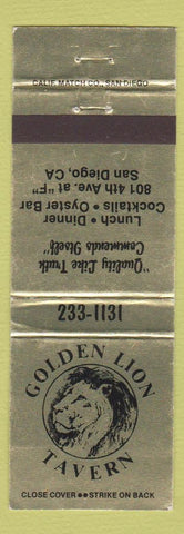 Matchbook Cover - Golden Lion Tavern San Diego CA