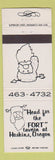 Matchbook Cover - Fort Tavern Hoskins OR
