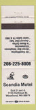 Matchbook Cover - Scandia Motel Woodland WA