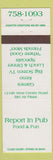Matchbook Cover - Report In Pub