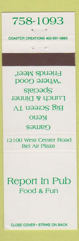 Matchbook Cover - Report In Pub