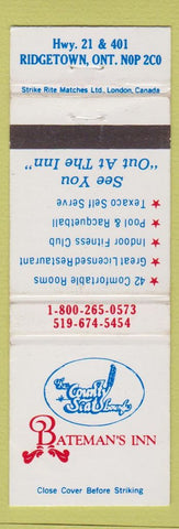 Matchbook Cover - Bateman's Inn Ridgetown ON