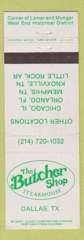 Matchbook Cover - Butcher Shop Steakhouse Dallas TX