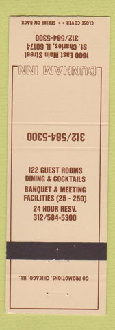 Matchbook Cover - Dunham Inn St Charles IL