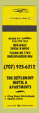 Matchbook Cover - Settlement Motel Apartments Leggett CA