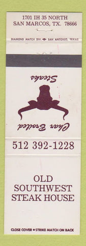 Matchbook Cover - Old Southwest Steak House San Marcos TX