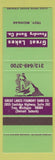 Matchbook Cover - Green Lakes Foundry Sand Troy MI