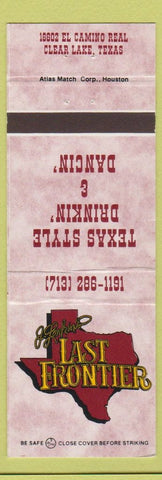 Matchbook Cover - J Larkin's Last Frontier Clear Lake TX