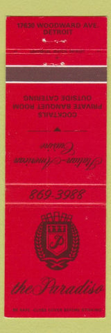 Matchbook Cover - The Paradise Italian Detroit MI