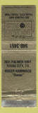 Matchbook Cover - Appliance World Texas City TX WORN