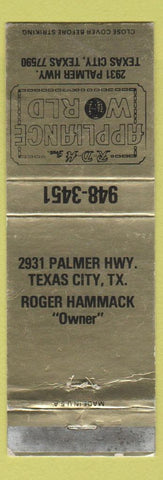 Matchbook Cover - Appliance World Texas City TX WORN