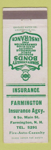 Matchbook Cover - Farmington Insurance Agency Farmington NH